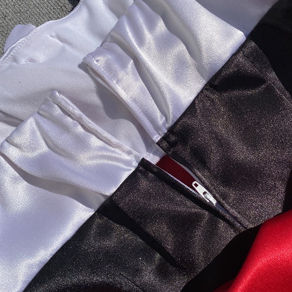 Black and White Dress with Red Sash - Picture 6 of 7